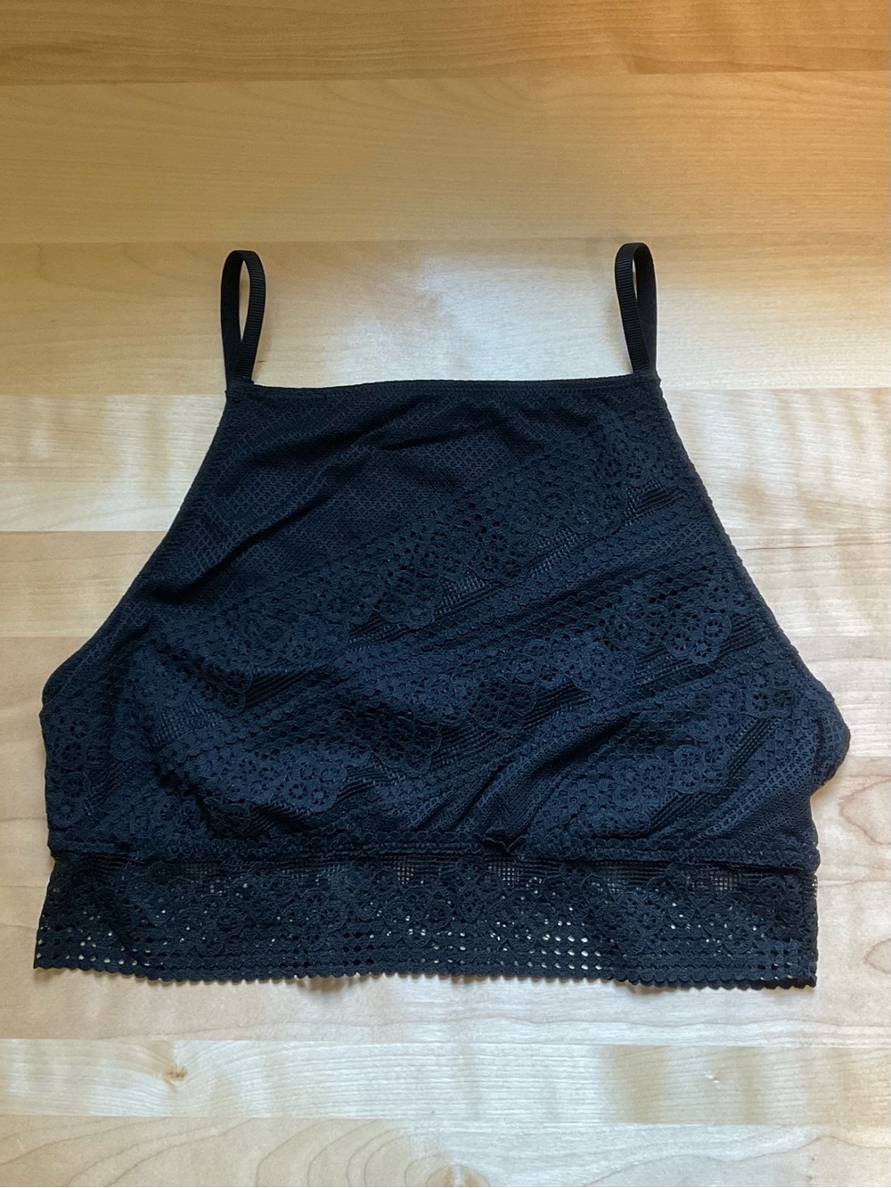 Like New! Aerie Lace Cropped Bralette Black M Medium